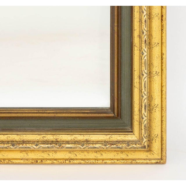 Early 21st Century Green Painted and Giltwood Framed Mirror For Sale - Image 5 of 7