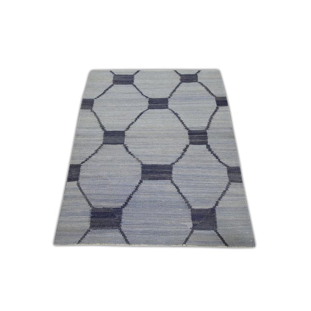 Oriental Hand Knotted Rug Turkish Kilim 3' x 3'11" For Sale - Image 4 of 4