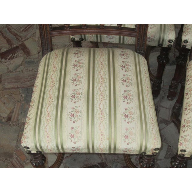 Brown Antique French Dining Chairs in Walnut, Set of 6 For Sale - Image 8 of 13