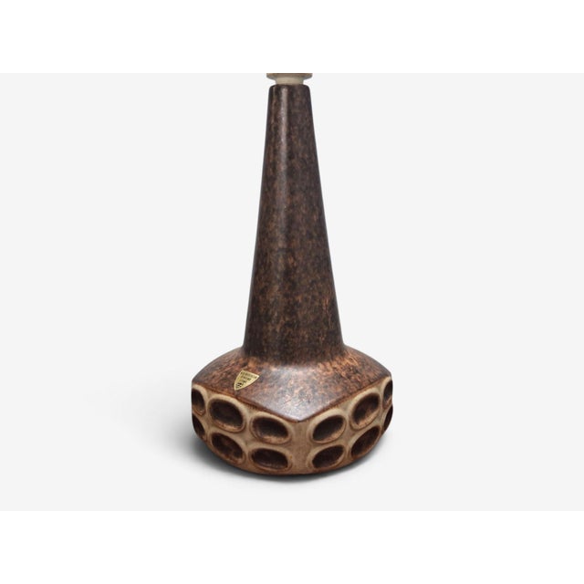 Brown 1960s Mid-Century Modern Marianne Starck, Large Table Lamps, Brown Stoneware For Sale - Image 8 of 15