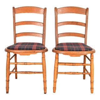 Antique English Regency Carved Maple Side Chairs or Dining Chairs, Circa 1890s For Sale