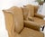 Pair of Tall Tan Leather Wing Chairs on Solid Mahogany Stretcher Base Mint! For Sale - Image 17 of 17