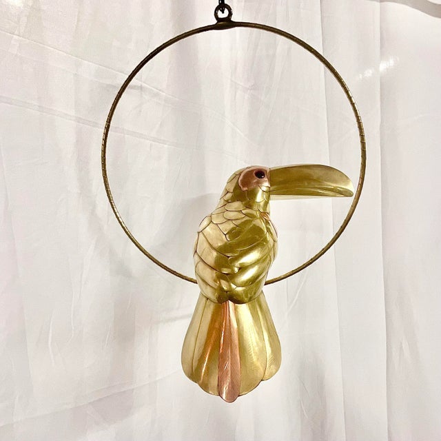 1970s Cinco De Mayo - 1970s Vintage Mexican Folk Art Sergio Bustamante Attributed Brass-Copper Toucan Sculpture. For Sale - Image 5 of 12