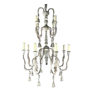 12-Light Hand-Painted Tuscan Chandelier by Melissa Levinson For Sale