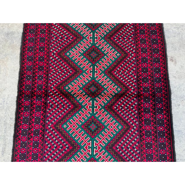 Tribal 1990s Hand Knotted Vintage Belouch Tribal Rug For Sale - Image 3 of 8