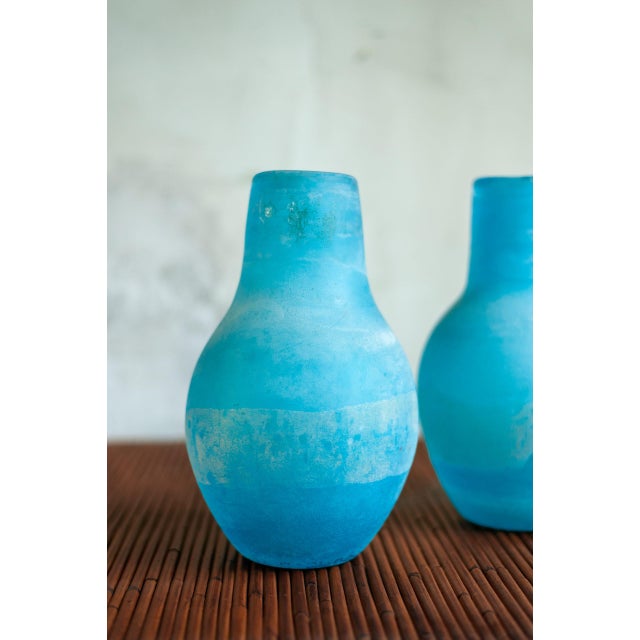 Pair of Murano Glass Vases, Produced By Bisazza Product details Dimensions: 18.5 D x 32 H cm