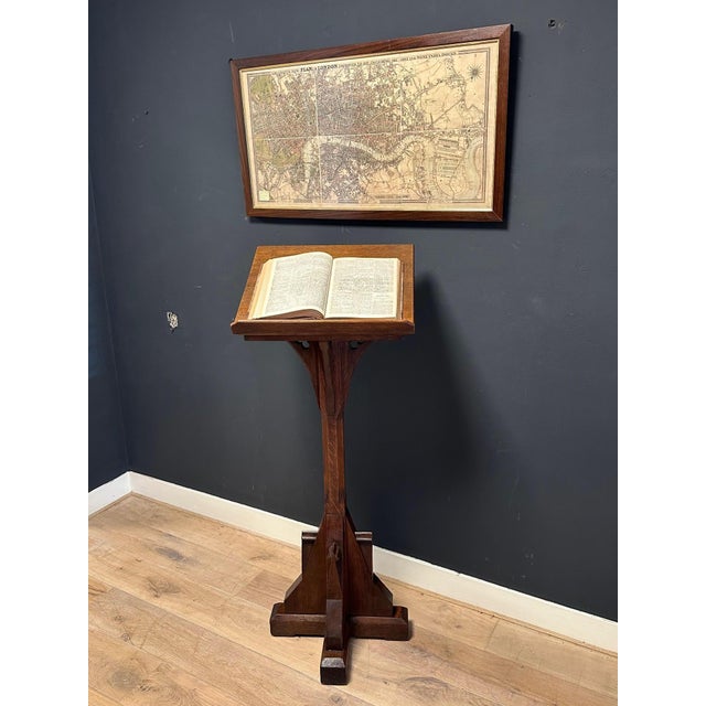 Antique Oak Bible Stand, 1890s For Sale - Image 9 of 10