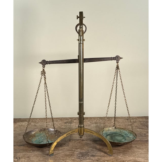Victorian Antique Vandome Titford and Pawson London Brass Apothecary Balance Scale For Sale - Image 3 of 12