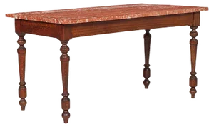 Antique Renaissance Coffee Table with Verona Marble Top by Ebanisteria Bovolone