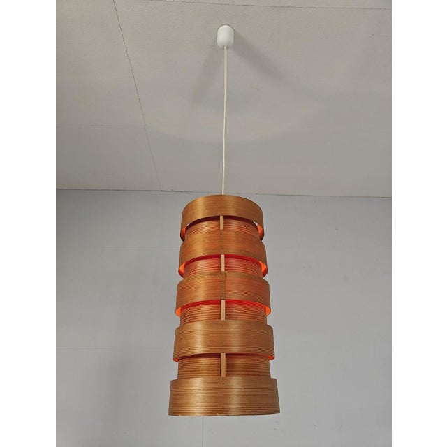 Hans-Agne Jakobsson Mid-Century Modern Pine Veneer Pendant Light by Hans-Agne Jakobsson, 1960s For Sale - Image 4 of 12