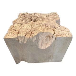 Andrianna Shamaris Impressive Sculptural Teak Wood Side Table or Coffee Table For Sale