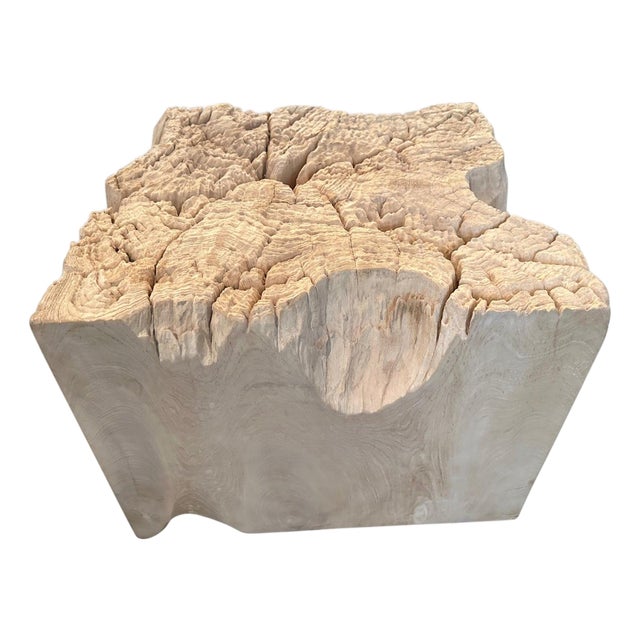 Andrianna Shamaris Impressive Sculptural Teak Wood Side Table or Coffee Table For Sale