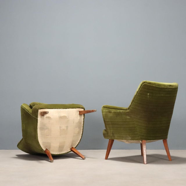 Vintage Green Lounge Chairs, 1950s For Sale - Image 9 of 10