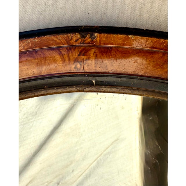Late 19th Century Antique 19th C. Louis Philippe Faux Burl Tortoiseshell Style Cushion Mirror For Sale - Image 5 of 12