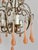 Metal Venetian Style Beaded Brass Chandelier with Pink Murano Glass Drops, Italy, 1950s For Sale - Image 7 of 18