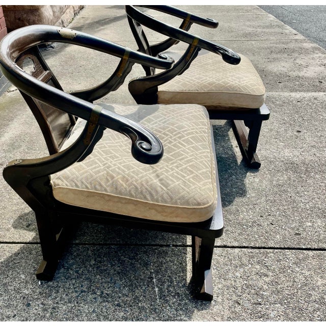 Baker Furniture Far East Collection Arm Chairs #2510 by Michael Taylor - a Pair For Sale - Image 6 of 12