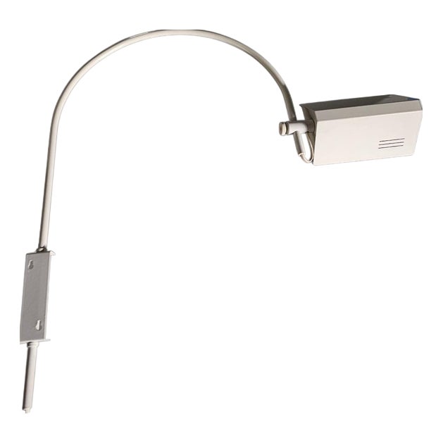 Vintage White Adjustable Wall Arch Lamp, 1970s For Sale