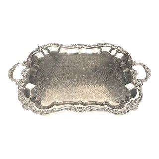 Vintage Fb Rogers Silver Plated Tea and Coffee Tray For Sale