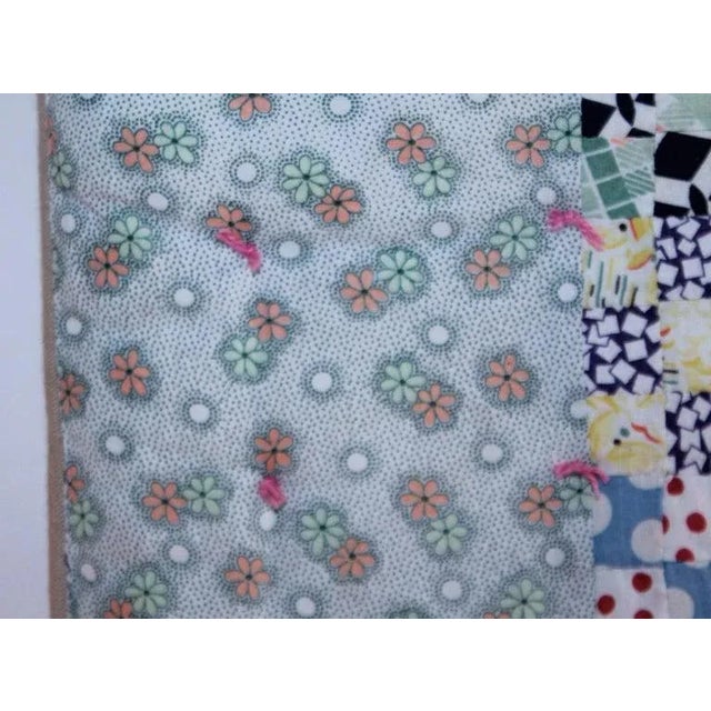 1940s Mounted Postage Stamp Crib Quilt From Pennsylvania For Sale - Image 5 of 9