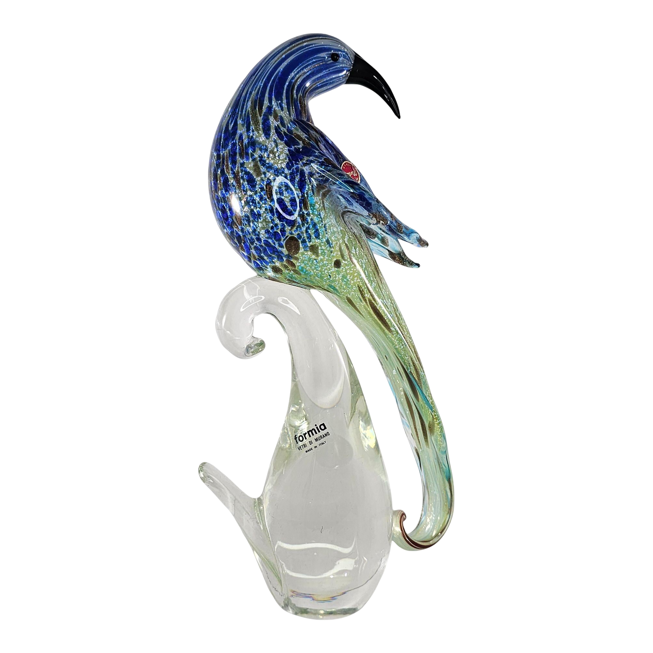 Formia　鳥　ガラス　イタリア　オブジェ　 Vetri Di Murano Mid 20th Century Formia Vetri Di Murano Italy Bird Blue Green