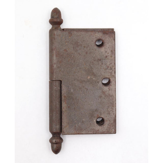 Antique 4 X 3.5 In. Cast Iron Acorn Tip Lift Off Door Hinge For Sale - Image 4 of 4