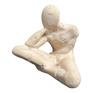 1990s Jaru Thinking Man Plaster Sculpture For Sale