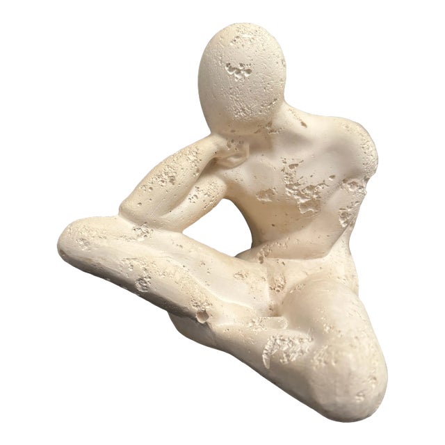 1990s Jaru Thinking Man Plaster Sculpture For Sale