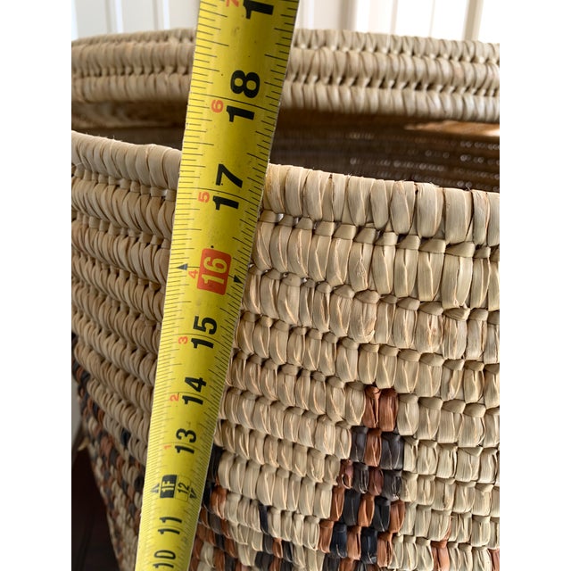 Vintage Lidded Turkana Basket From Kenya - 18" Tall Floor Storage Bin For Sale - Image 11 of 11