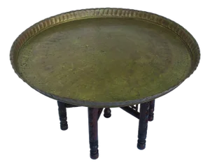 Moroccan Tray Table Brass Moorish, Circa Mid-20th Century