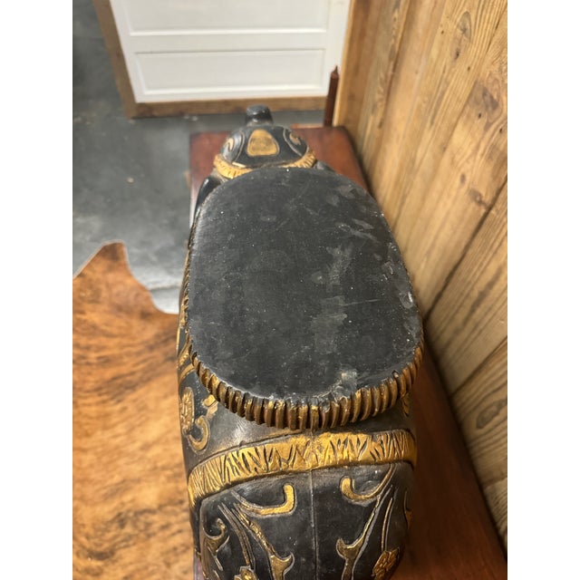Mid 20th Century Mid 20th Century Black and Gold Elephant Plant Stand For Sale - Image 5 of 9