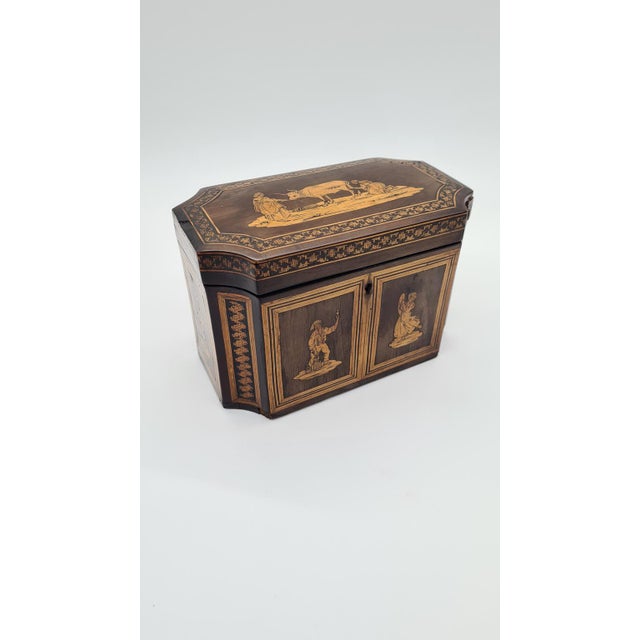 Antique Inlaid Wooden Tea Box, 19th Century For Sale - Image 14 of 14