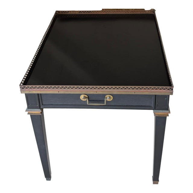 Signed Maison Jansen French Side Table W Gallery Rim - 1 of 2 For Sale