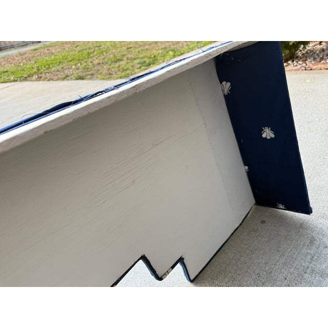 Navy Blue Vintage French Empire Inspired Napoleonic Bee Navy Window Cornice / Valance For Sale - Image 8 of 9