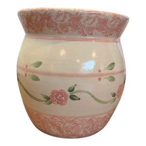 Marshall Pottery Pink Sponge-Ware Stoneware Crock
