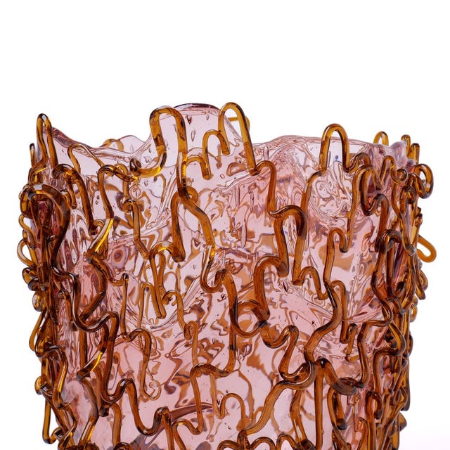 Gaetano Pesce Medusa Vase in Clear Pink and Clear Brown by Gaetano Pesce for Fish Design For Sale - Image 4 of 7