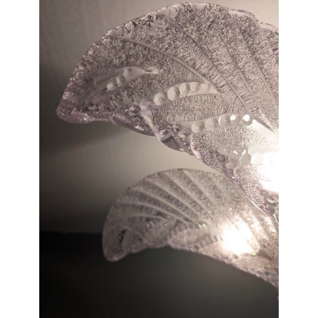 Large Art Deco Style Murano Glass Palm Leaf Ceiling Light from Mazzega, Italy 1960s For Sale - Image 6 of 11