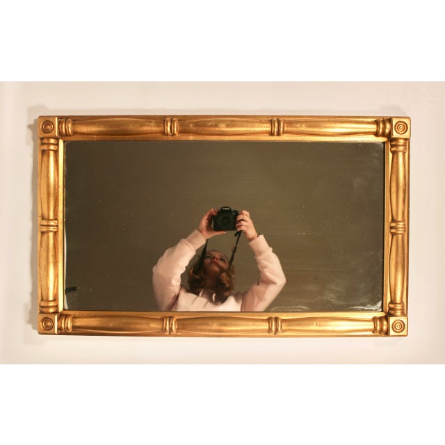 Antique French Bamboo Design Wooden Wall Mirror For Sale - Image 9 of 13