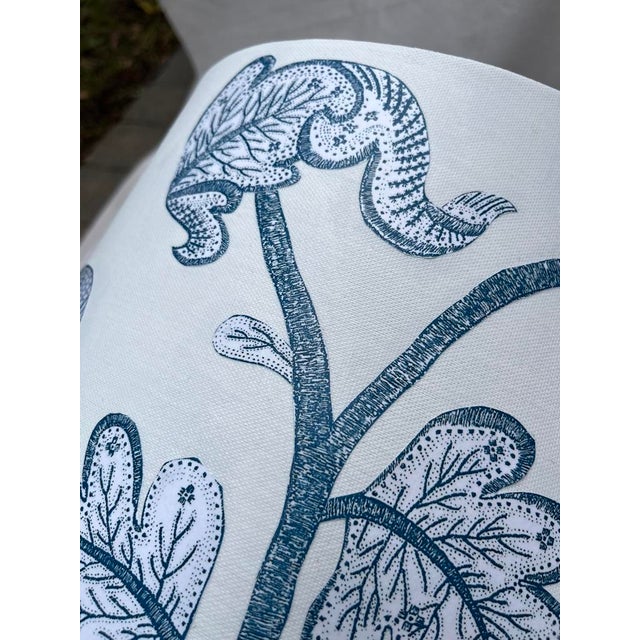 Blue and White Decoupage Lamp Shades a Pair For Sale - Image 10 of 12