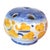 Vintage Italian Hand-Painted Blue & Yellow Floral Ceramic Flower Frog Bud Vase For Sale - Image 9 of 13