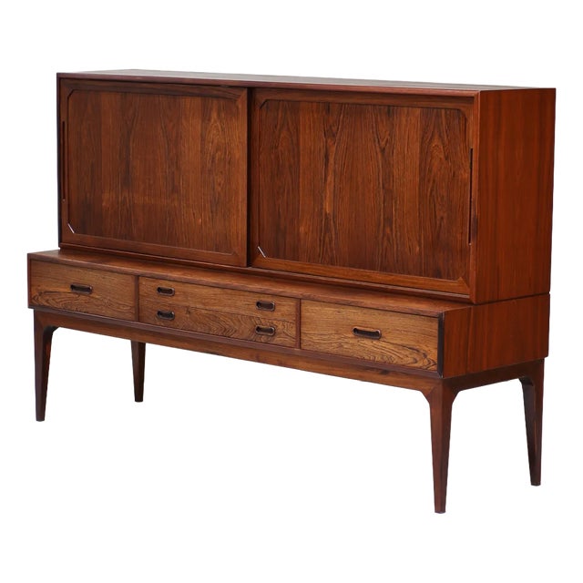 Model 54 Highboard in Kingwood by Kai Kristiansen for Schou Andersen, 1960s For Sale