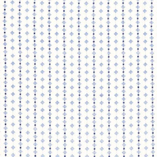 Schumacher Macaroni Fabric in Blueberry/Sky For Sale