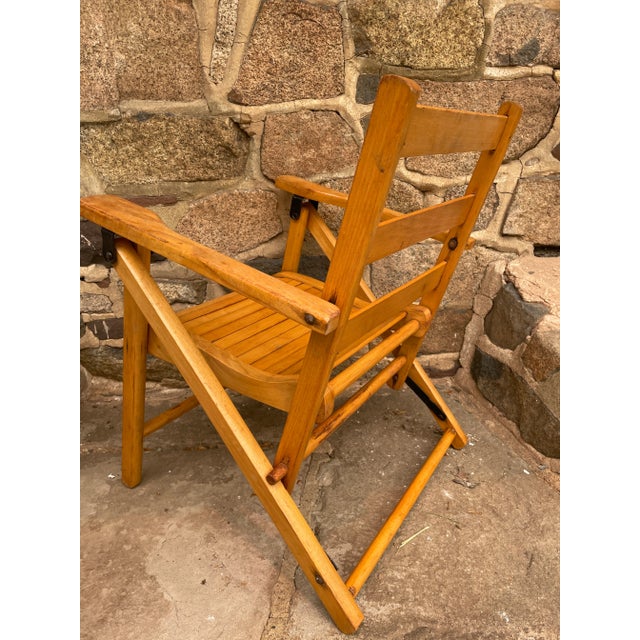 Mid 20th Century Mid Century Child’s Wood Folding Chair For Sale - Image 5 of 9