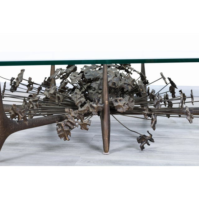 Daniel Gluck Vintage Sculptural "Starburst" Bronze Coffee Table by Daniel Gluck For Sale - Image 4 of 13