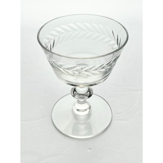 1940s Vintage Set of 3 Coupe Champagne Glasses 4 5/8” 6oz For Sale - Image 4 of 6