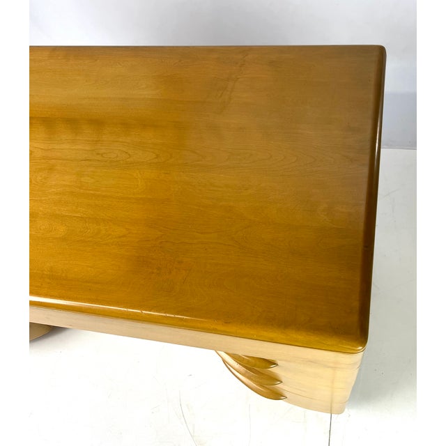 Mid-Century Modern Heywood-Wakefield Solid Birch Kneehole Desk in "Wheat" Finish For Sale - Image 14 of 18