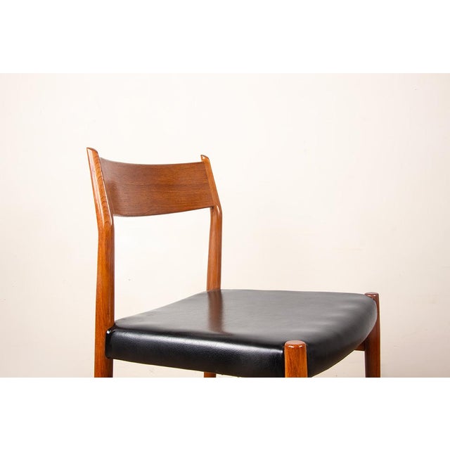 Black Danish Model 418 Chairs in Teak and Skai by Arne Vodder for Sibast, 1960s, Set of 12 For Sale - Image 8 of 18