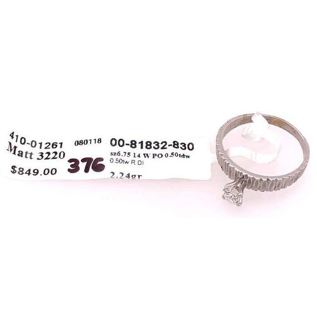 2010s 14 Karat White Gold Engagement Ring 0.50 Total Diamond Weight For Sale - Image 5 of 9