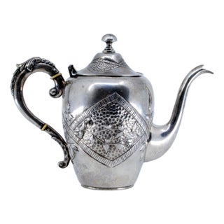 Silver Kettle with Reliefs and Removable Lid For Sale