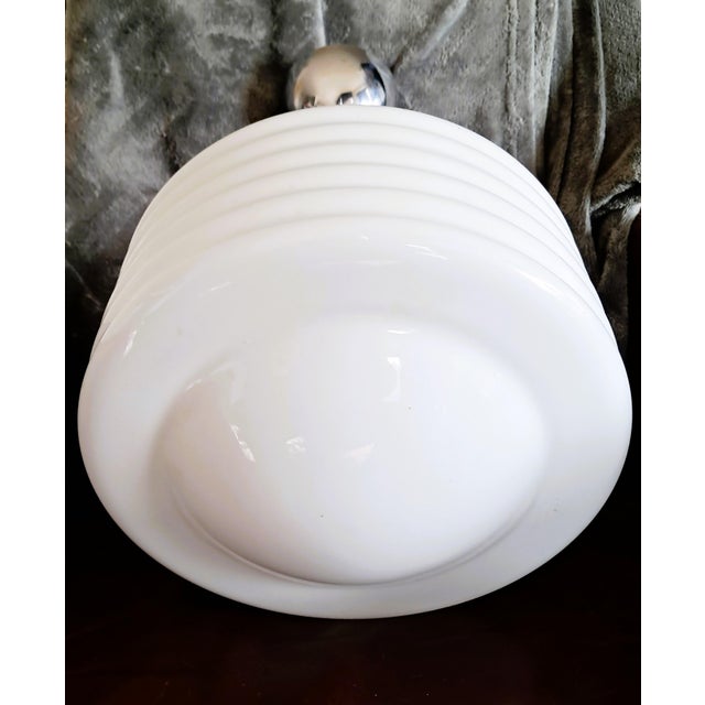 Art Deco Pendant Light in Opaline Glass, 1920s For Sale - Image 3 of 11