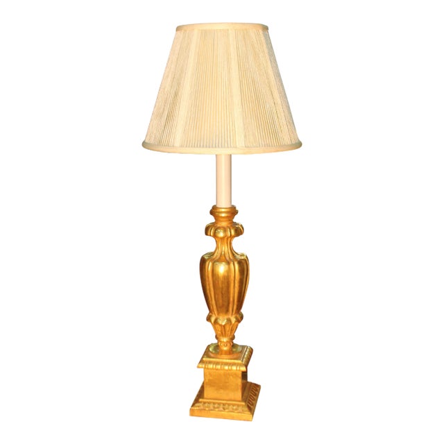 Modern 22k Gold Leaf Table Lamp For Sale